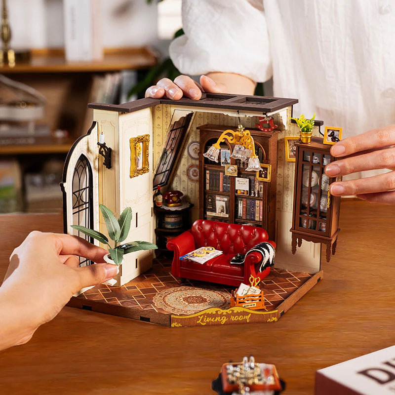 Retro Living Room Handmade DIY Miniature Scene