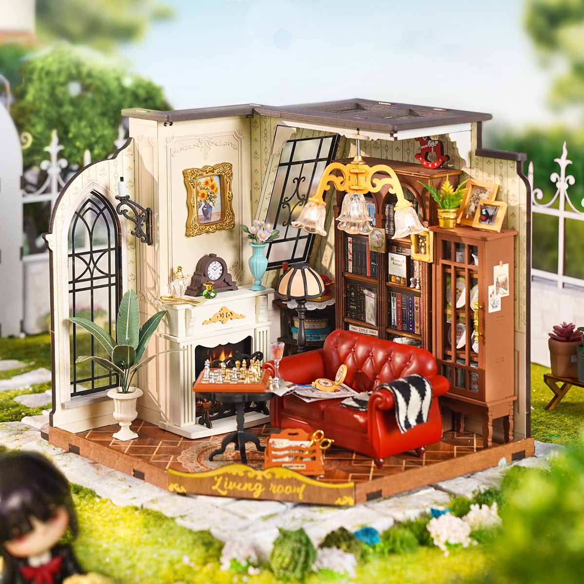 Retro Living Room Handmade DIY Miniature Scene