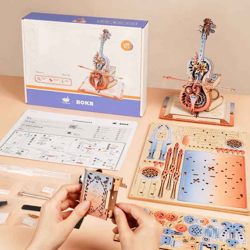 Symphony of Gorgeous Dreams Mechanical Music Box 3D Wooden Puzzle AMK63M