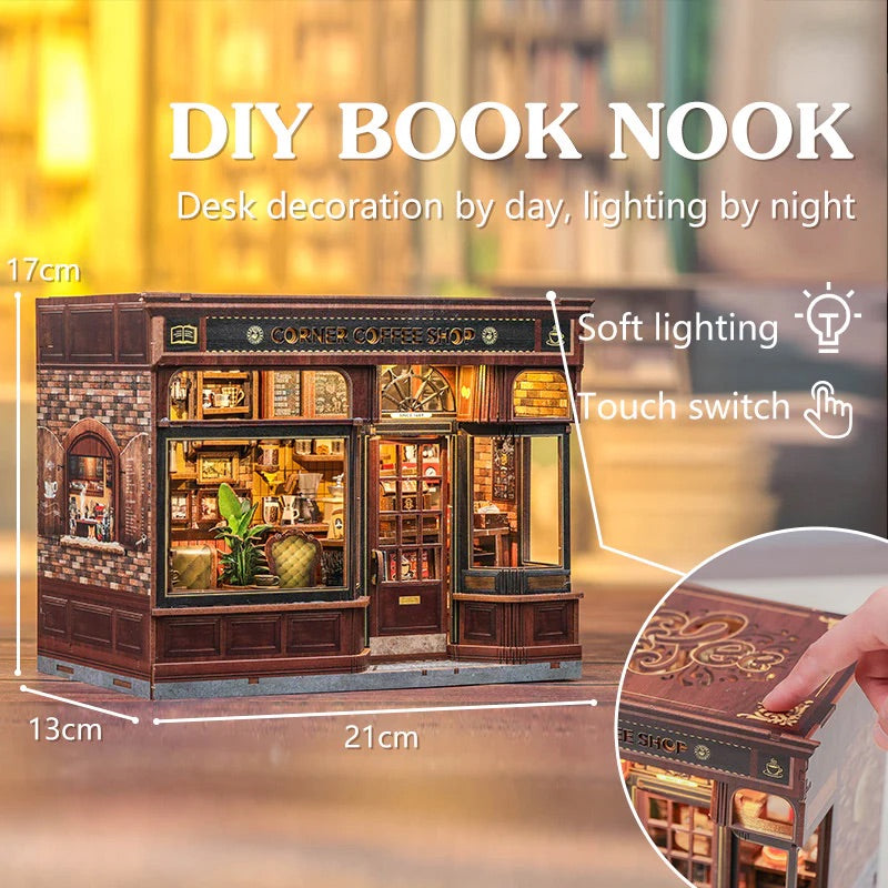 DIY Dollhouse Kit CORNER COFFEE SHOP