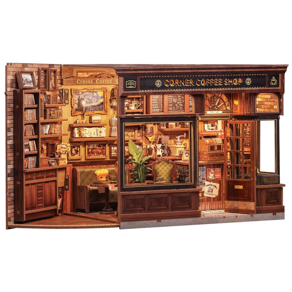 DIY Dollhouse Kit CORNER COFFEE SHOP
