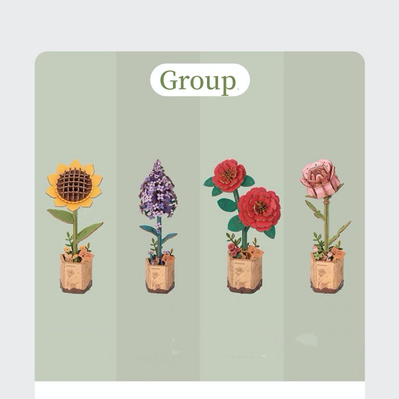 Rowood DIY Wooden Flower. Bouquet 3D Wooden Puzzle