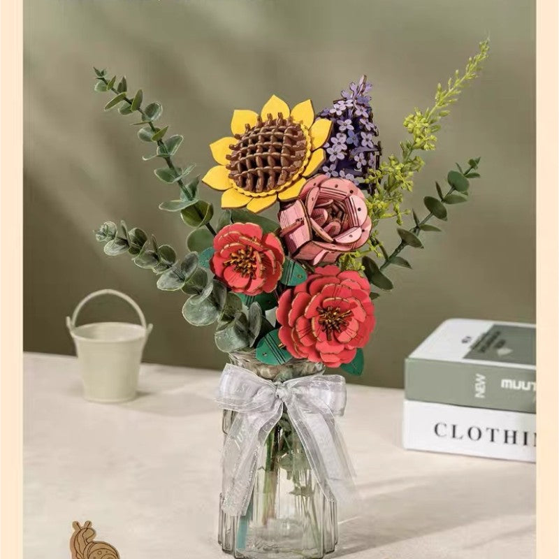 Rowood DIY Wooden Flower. Bouquet 3D Wooden Puzzle