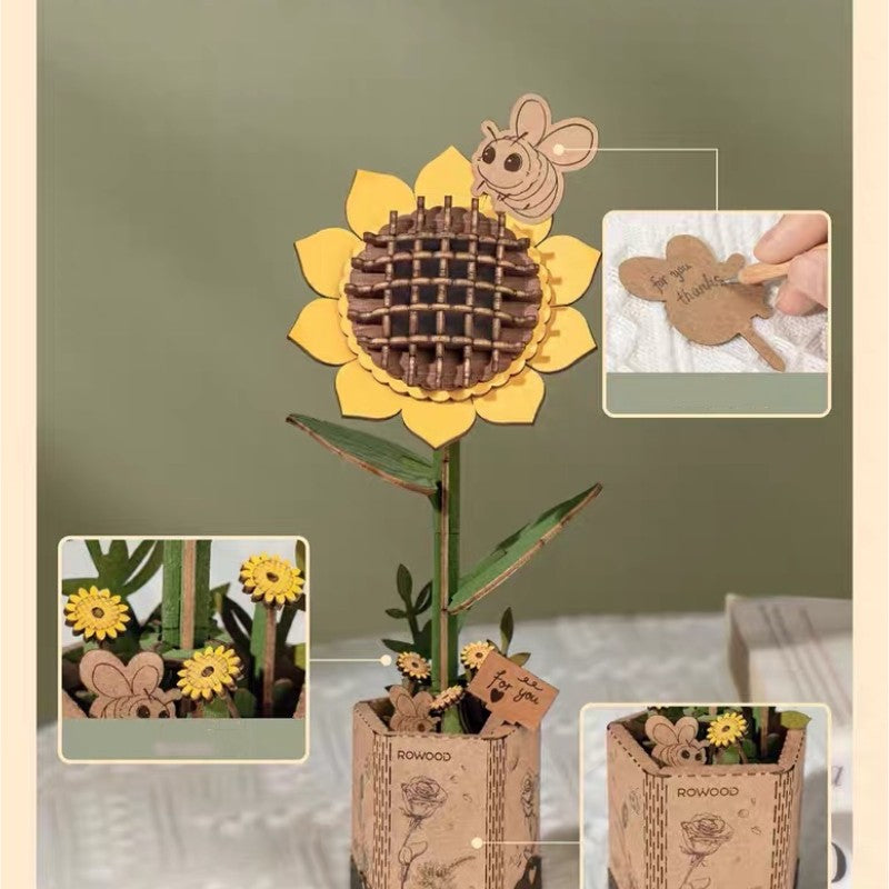 Rowood DIY Wooden Flower. Bouquet 3D Wooden Puzzle