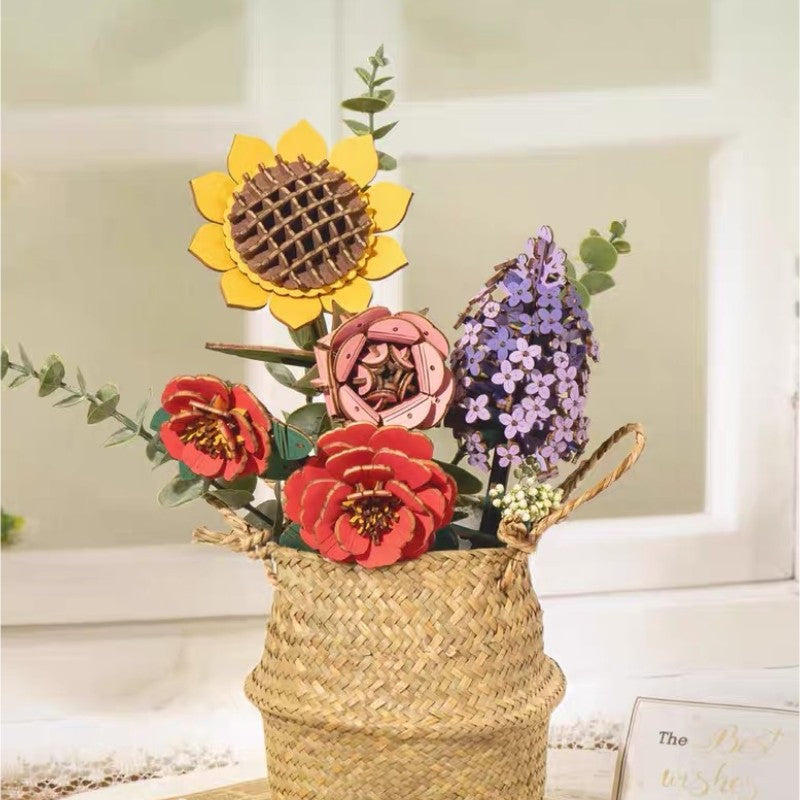 Rowood DIY Wooden Flower. Bouquet 3D Wooden Puzzle