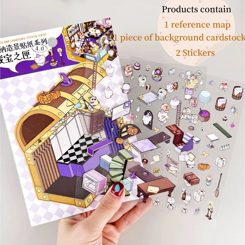 Magic Box Series Stickers Special-shaped Background Sticker