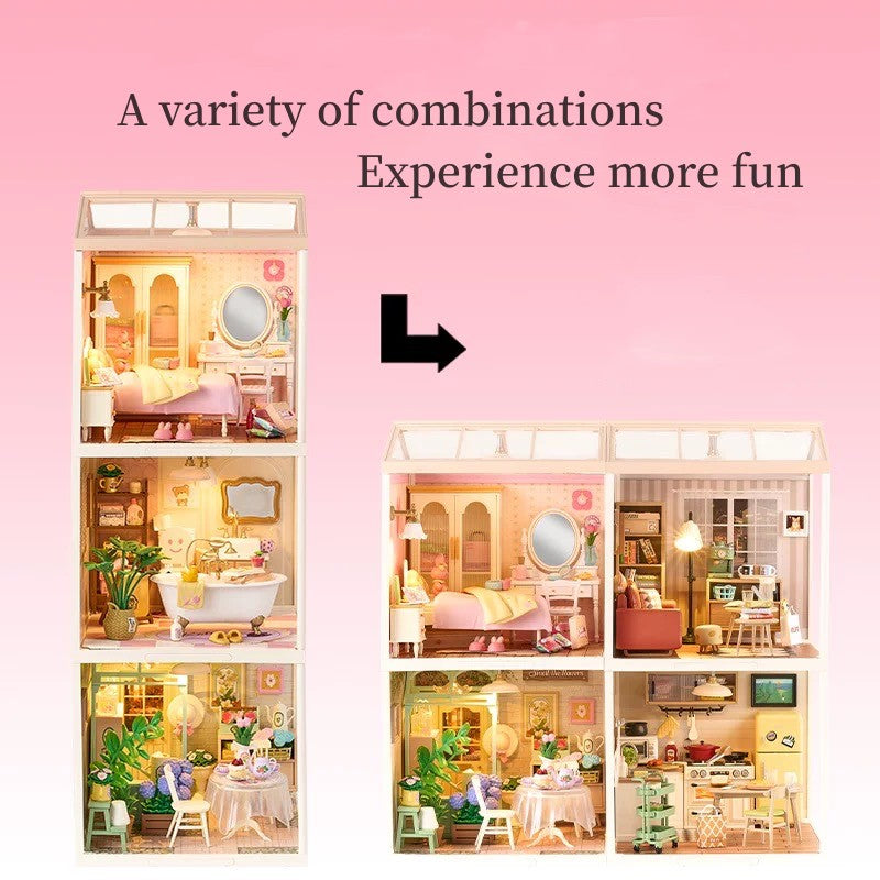Sweet Dream Girl Bedroom (Inclusive roof)Mini World House DIY Toys