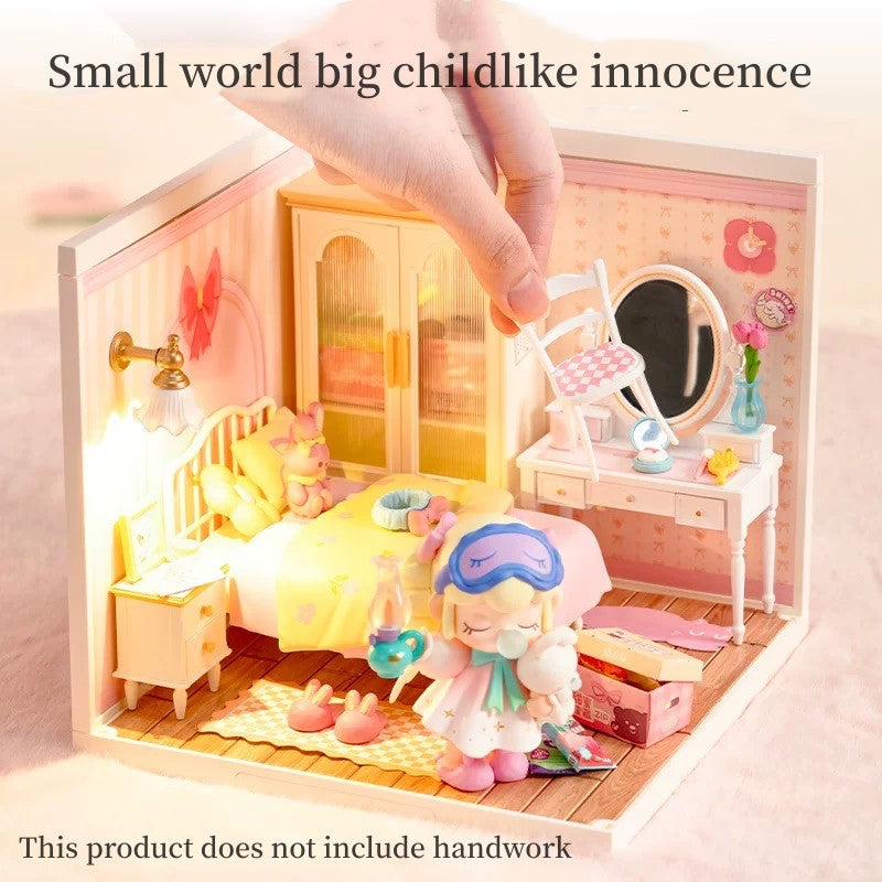 Sweet Dream Girl Bedroom (Inclusive roof)Mini World House DIY Toys