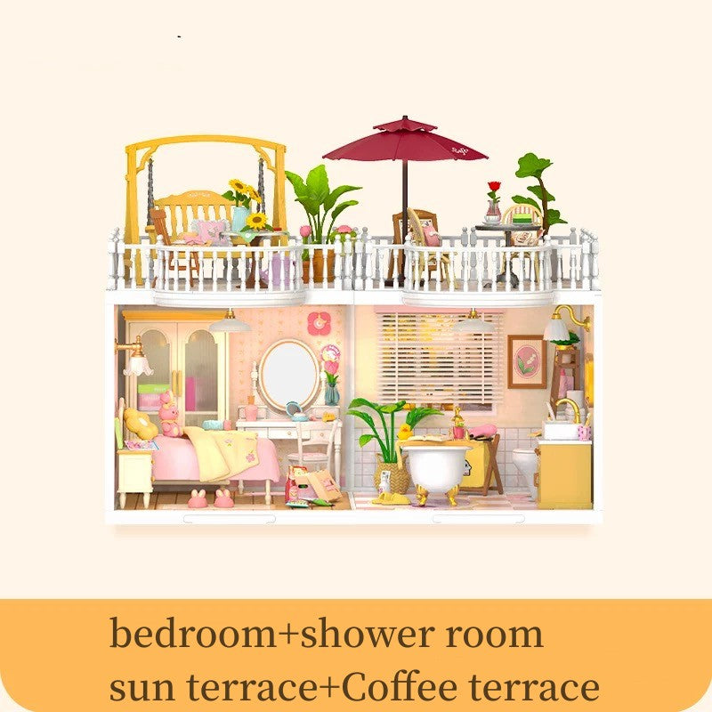 Sweet Dream Girl Bedroom (Inclusive roof)Mini World House DIY Toys