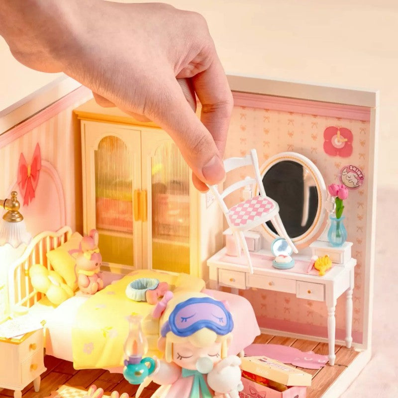 Sweet Dream Girl Bedroom (Inclusive roof)Mini World House DIY Toys