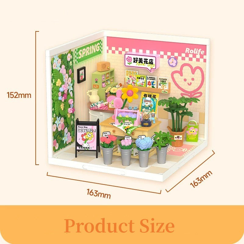 FaFa Beautiful Flower Shop Mini House Toy Gift