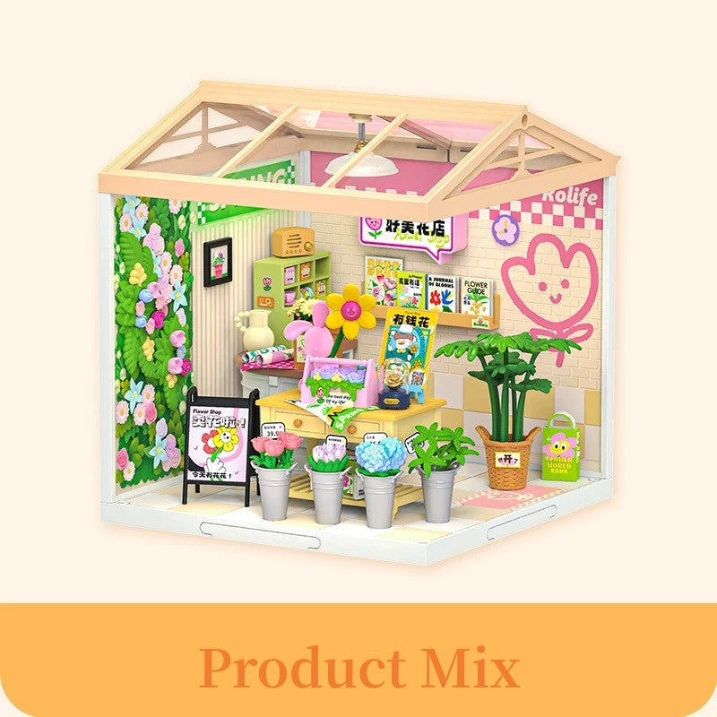 FaFa Beautiful Flower Shop Mini House Toy Gift