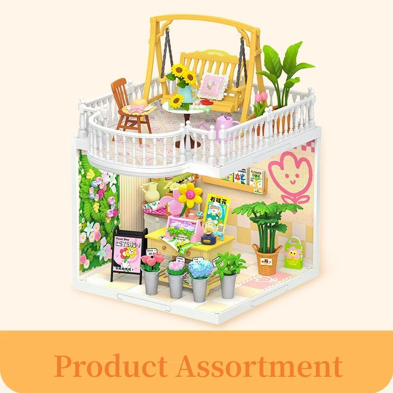 FaFa Beautiful Flower Shop Mini House Toy Gift