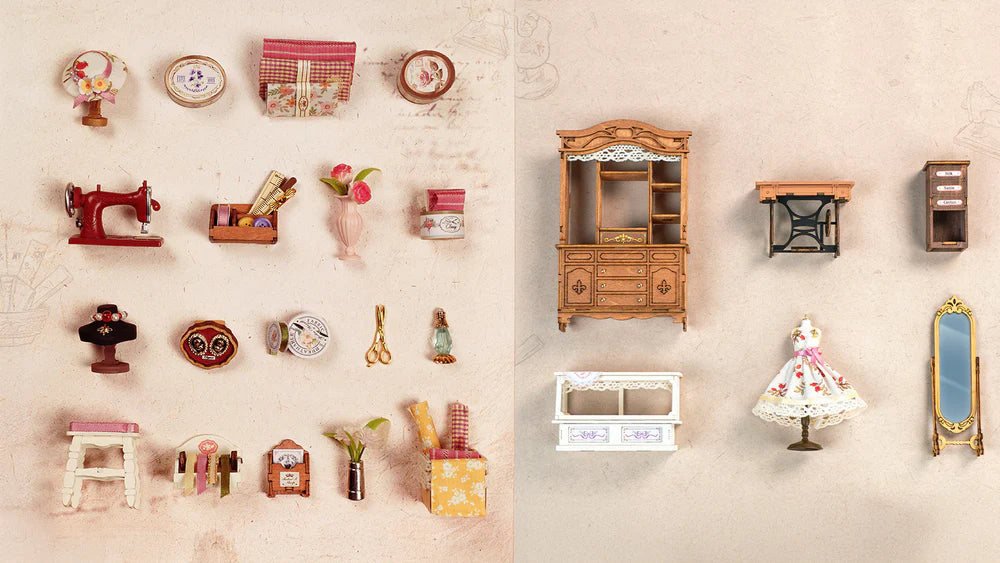 Elsa Tailor's Workshop Handicraft Art DIY Miniature Scene