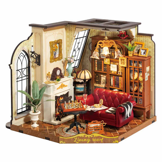 Retro Living Room Handmade DIY Miniature Scene