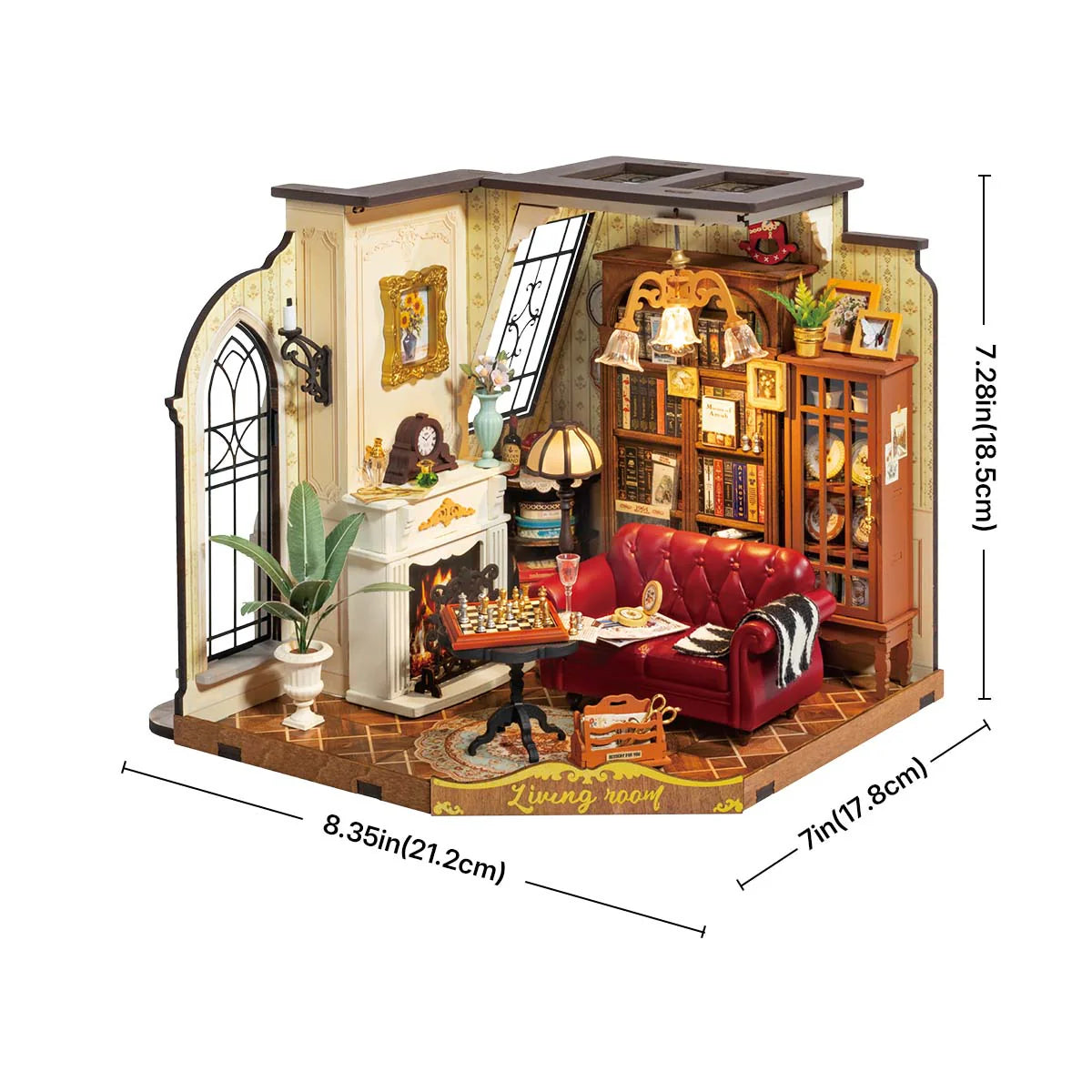 Retro Living Room Handmade DIY Miniature Scene