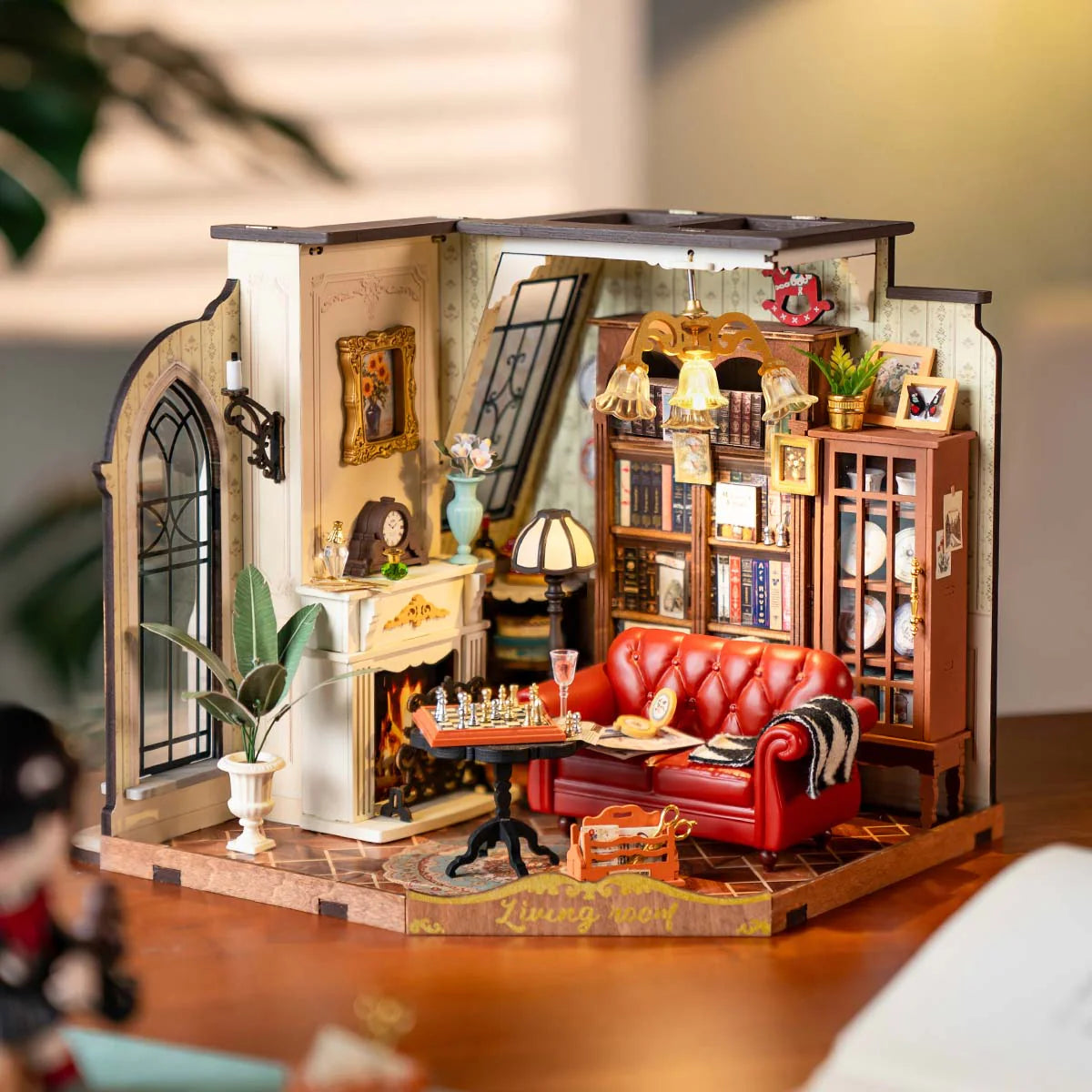 Retro Living Room Handmade DIY Miniature Scene