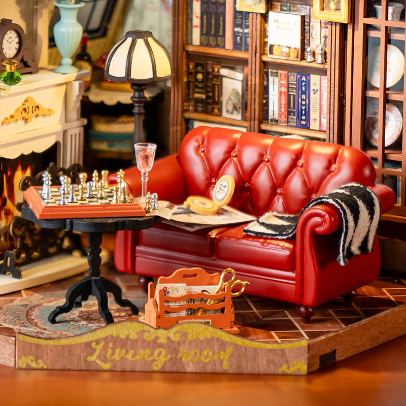 Retro Living Room Handmade DIY Miniature Scene