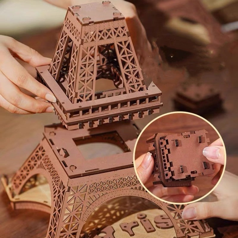 Night of the Eiffel Tower 3D Wooden Puzzle TGL01