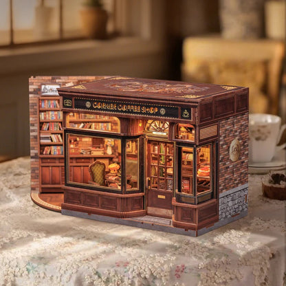 DIY Dollhouse Kit CORNER COFFEE SHOP