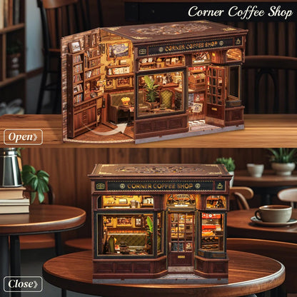 DIY Dollhouse Kit CORNER COFFEE SHOP