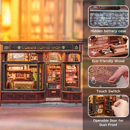 DIY Dollhouse Kit CORNER COFFEE SHOP