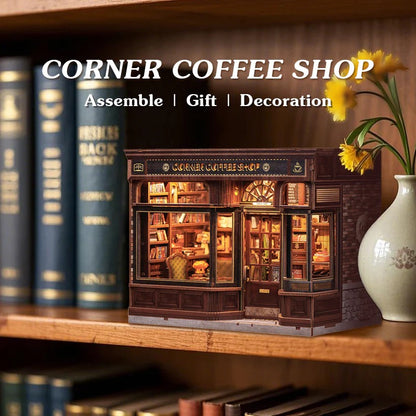 DIY Dollhouse Kit CORNER COFFEE SHOP