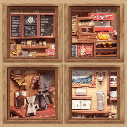 DIY Dollhouse Kit CORNER COFFEE SHOP