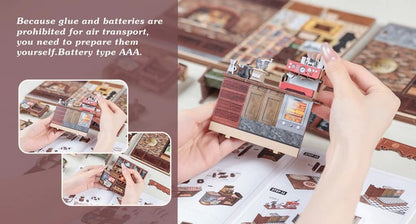 DIY Dollhouse Kit CORNER COFFEE SHOP