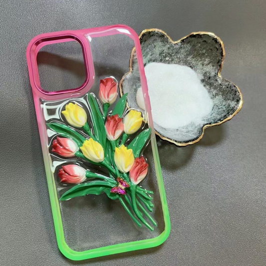 Tulip DIY Handmade Color Mixing Phone Case(Order note mobile phone model)