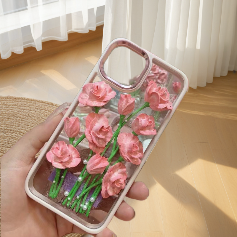 Camellia DIY Handmade Phone Case（Order note mobile phone model）