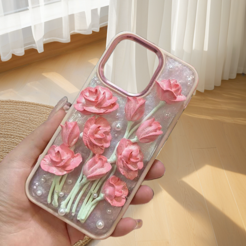 Camellia DIY Handmade Phone Case（Order note mobile phone model）