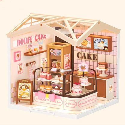 CoCo Bear cake Shop (Inclusive roof) Mini World DIY Toys