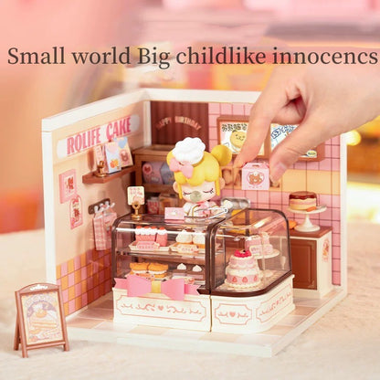 CoCo Bear cake Shop (Inclusive roof) Mini World DIY Toys