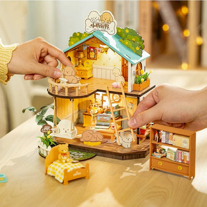 Cute Puppy Happy Villa Home--Mini World DIY House Toy