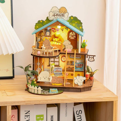 Cute Puppy Happy Villa Home--Mini World DIY House Toy